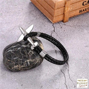 Silbernes schwarzes Kampfflugzeug-Armband
