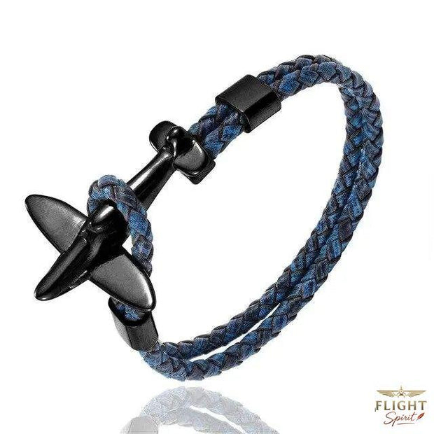 Schwarz-blaues Kampfjet-Armband