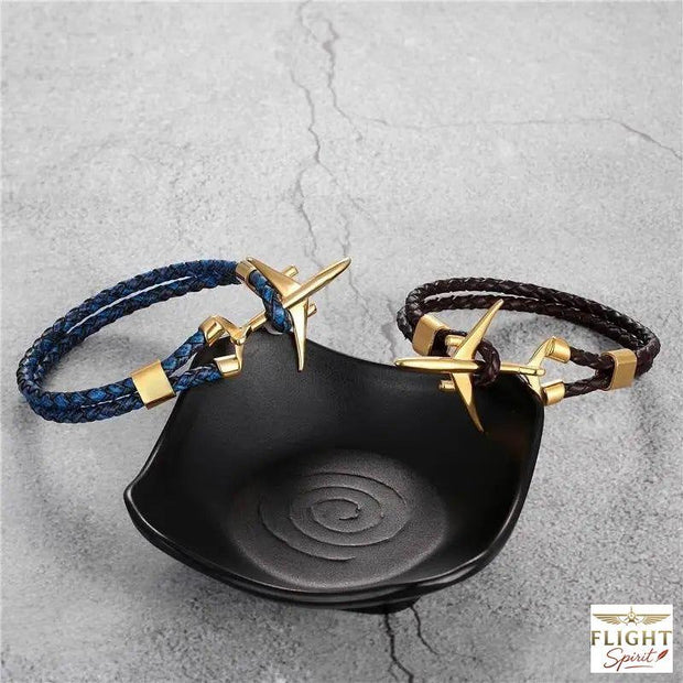 Goldblaues Linienflugzeug-Armband