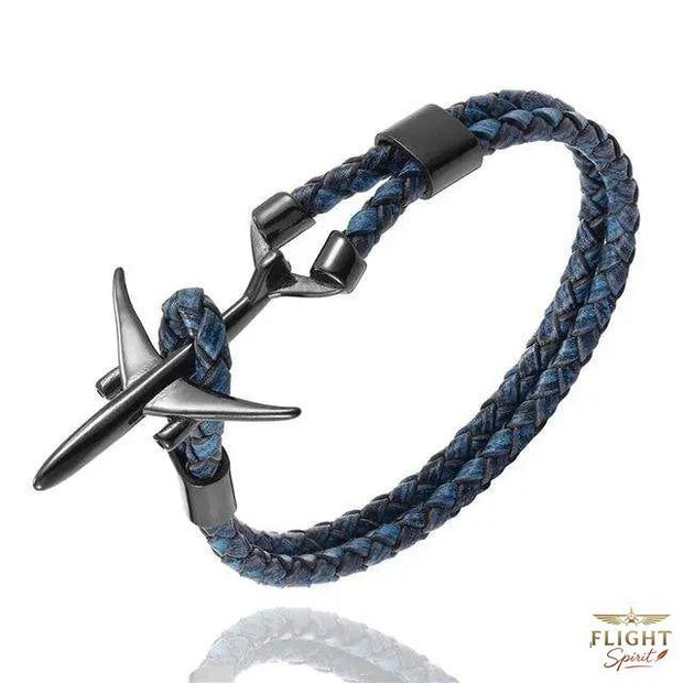 Retro-Linienflugzeug-Armband in Blau