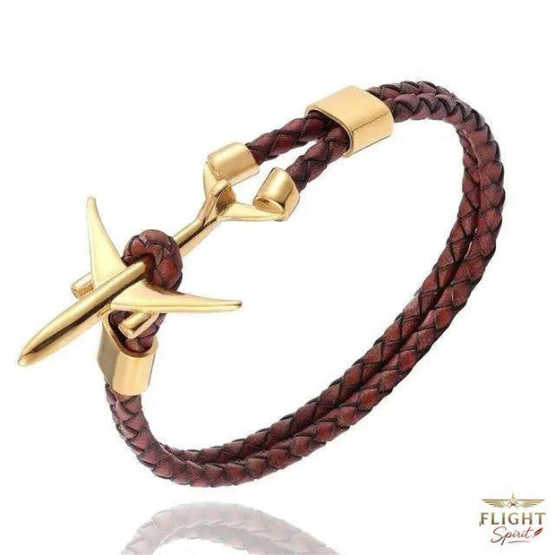 Braun-goldenes Linienflugzeug-Armband