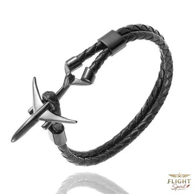 Schwarzarmband mit Flugzeug-Design