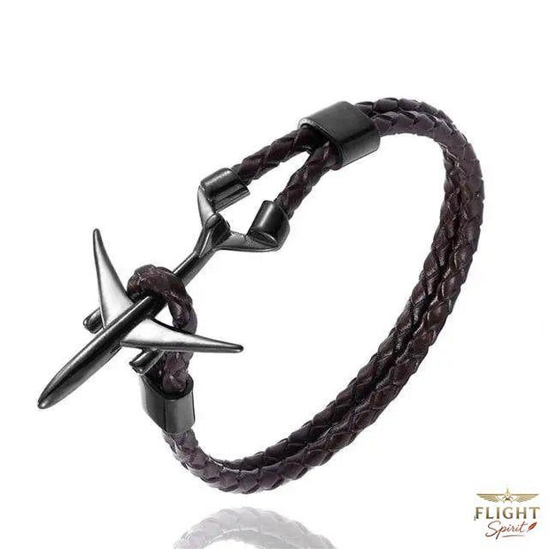 Schwarz Retro Linienflugzeug-Armband
