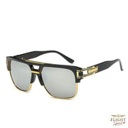Silberne Pilotenbrille