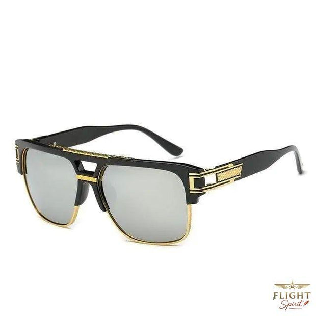 Silberne Pilotenbrille