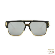 Silberne Pilotenbrille