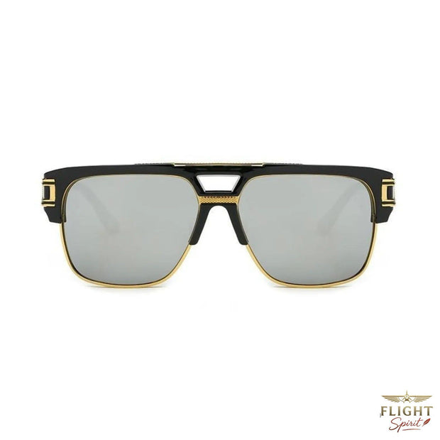 Silberne Pilotenbrille
