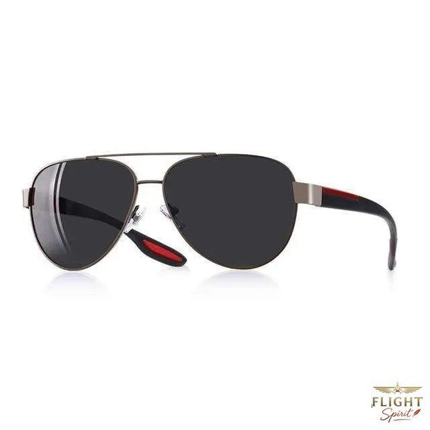 Pilotenbrille für Herren mit roten Bügeln