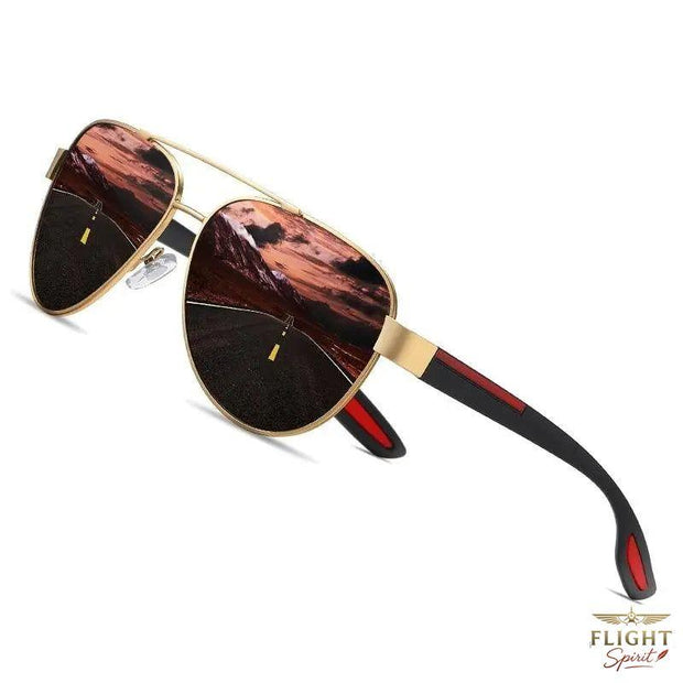 Brillenträger für Herren - Braune Aviator-Sonnenbrille