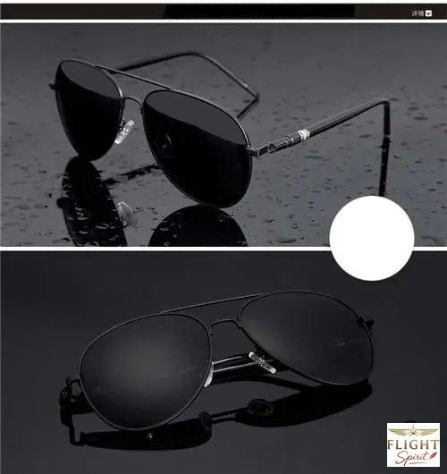 schwarze Piloten-Sonnenbrille für Herren
