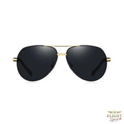 Schwarz-golden Herrenauslegerbrille