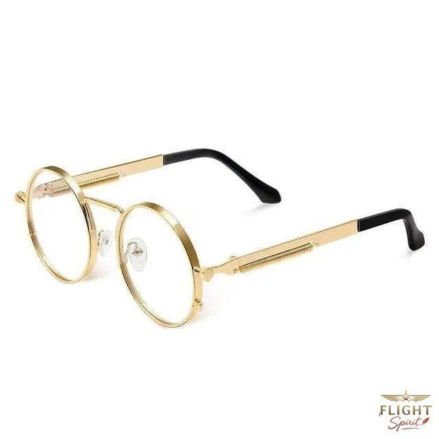 Männer-Rundbrille mit transparentem Gläser