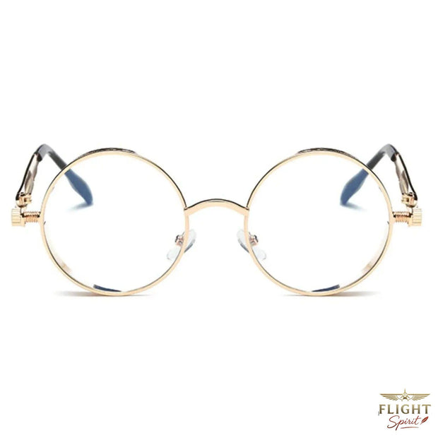 Männer-Rundbrille mit transparentem Gläser