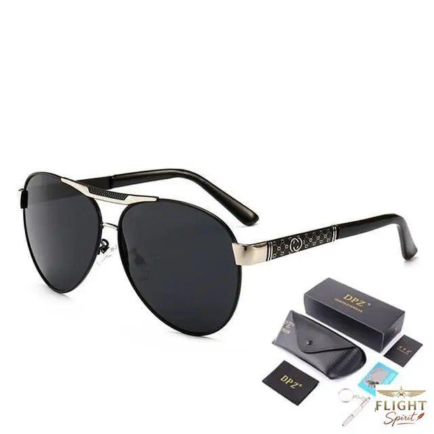 Herren Aviator Sonnenbrille Schwarz