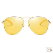 Männer Aviator-Sonnenbrille in Gold