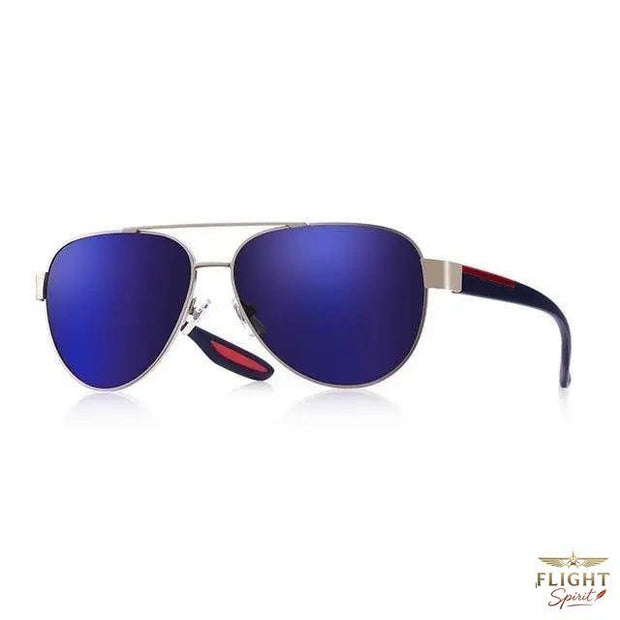 Herrnaviator Brille mit blauer Scheibe