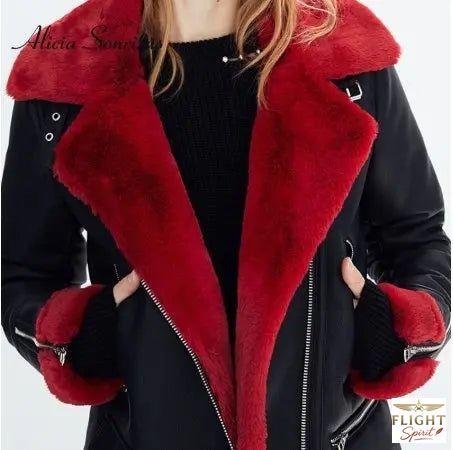 Damengadaus aviator mit Fell