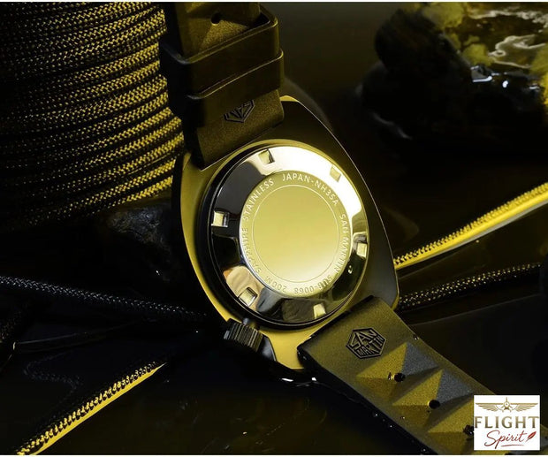Automatik-Fliegeruhr mit schwarzem Silikon-Armband