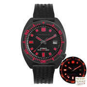 Automatik-Fliegeruhr mit schwarzem Silikon-Armband