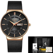 Schwarze Edelstahl-Fliegeruhr mit Armband
