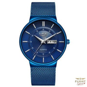Fliegeruhr mit blauem Armband