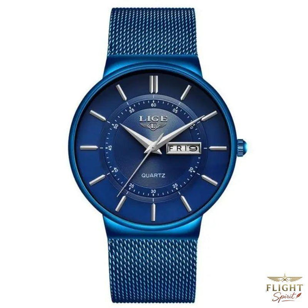 Fliegeruhr mit blauem Armband