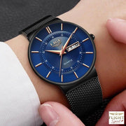 Pilotenarmbanduhr mit schwarzem Armband