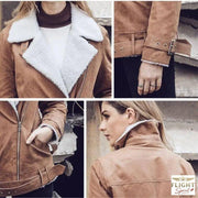 Beige Pilotenjacke für Damen