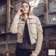Weiße Damenpilotjacke