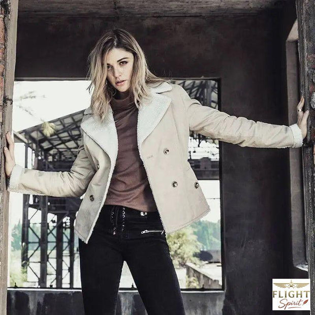 Weiße Damen-Fliegerjacke