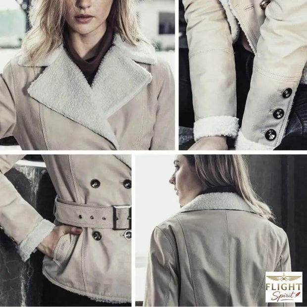 Weiße Damen-Fliegerjacke