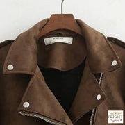 Damen-Bomberjacke aus braunem Wildleder